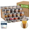 A collection of clear plastic food storage containers filled with various food items, arranged on a white background. A cardboard box is visible in the background with German text and a flag. Náhľad obrázku produktu