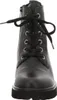 A close-up, front-facing view of a black leather boot with laces. Anteprima dell’immagine prodotto