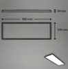 Technical drawing and a perspective view of a black LED panel light with dimensions indicated. Anteprima dell’immagine prodotto