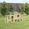 PawHut Hühnerstall Hühnerhaus aus Holz 204x85x93 cm mit Produktbild-Vorschau 8