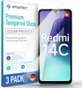 A product shot of screen protectors for a Xiaomi Redmi 14c phone, with packaging and the phone screen visible. Produktbild-Vorschau