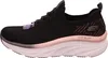 A side view of a black Skechers sneaker with pink and rose gold accents. Náhled obrázku produktu