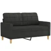 A dark gray fabric sofa with light wooden legs is shown against a white background. Náhľad obrázku produktu