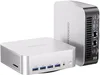 Two silver mini PCs are shown against a white background. One is in the foreground, and the other is behind and to the right. Produktbild-Vorschau