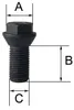 20 wielbouten M12x1.25, 22 mm conische schroefdraad, 60°, Productafbeelding-voorbeeld 2