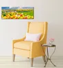 Wallario Premium Leinwandbild Tulpenwiese unter blauem Produktbild-Vorschau 4