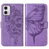 Lederhülle für Motorola Moto G73 Schmetterling Prägung Flip Produktbild-Vorschau 2