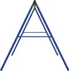 A blue metal A-frame swing set structure on a white background. Anteprima dell’immagine prodotto