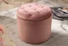 Eleganter Hocker MODERN BAROCK 50cm altrosa Samt Produktbild-Vorschau 2