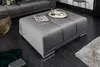 Extravaganter Hocker ELEGANCIA 110cm silbergrau Samt Produktbild-Vorschau 3