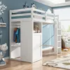 Etagenbett Kinderbett Hochbett mit Kleiderschrank und Produktbild-Vorschau 3