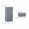 Relaxdays Regalsystem, 4 Stoff-Schubladen, HxBxT: 95 x 45 x Produktbild-Vorschau 4