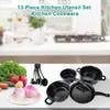 A kitchen counter with cookware, utensils, and fresh produce. Náhled obrázku produktu