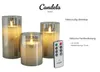 Candela Lights LED Kerzenglas 3er Set Grau Echtwachs inkl. Produktbild-Vorschau 5