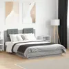 The Living Store Bettgestell mit Kopfteil Grau Sonoma Produktbild-Vorschau 4