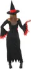 Hexenkostüm Halloween Magie Zauber Kleid Schwarz Rot Hut, Produktbild-Vorschau 3