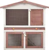 vidaXL Clapier à lapins 3 portes Marron Bois Voir les images du produit 10