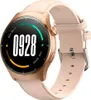 A close-up studio shot of a smartwatch with a pink band and gold casing. Náhled obrázku produktu