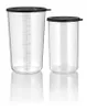 Zwei transparente ESGE Zauberstab Messbecher (600 ml und 400 ml) mit schwarzem Deckel stehen aufrech Produktbild-Vorschau