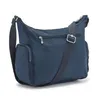 A blue Kipling crossbody bag is shown from a side angle against a white background. Produktbild-Vorschau