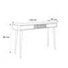 A line drawing of a console table with dimensions indicated. Produktbild-Vorschau