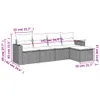 5-tlg. Garten-Sofagarnitur mit Kissen Braun Poly Rattan Produktbild-Vorschau 3