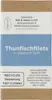 The image shows the packaging of canned tuna fillets. Produktbild-Vorschau