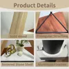 A collage of four images showcasing different features and materials of a TV stand. Produktbild-Vorschau