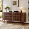 Merax Sideboard mit 6 Schubladen, Kommode Lamellen Design Produktbild-Vorschau 3