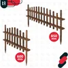 Two wooden garden fences of different sizes are displayed against a white background, with size indicators. Náhled obrázku produktu