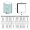 90x70x185cm Falttür Drehtür Eckeinstieg Duschabtrennung Produktbild-Vorschau 2