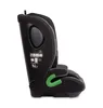 Side view of a black child car seat with green accents. Anteprima dell’immagine prodotto