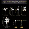 15 Stück Haarschmuck Hochzeit Set, Haarnadeln Mit Perlen Produktbild-Vorschau 2
