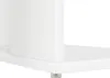 A close-up view of the bottom corner of a white desk, showing the leg and the surface. Anteprima dell’immagine prodotto