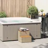 vidaXL Whirlpooltreppe Beige 50x50x50,5 cm Poly Rattan Produktbild-Vorschau 1