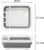 Scolapiatti pieghevole Intirilife in grigio e bianco per il Anteprima dell’immagine prodotto 2