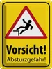 vianmo Blechschild 40x30 cm Vorsicht Abstürzgefahr Produktbild-Vorschau 1