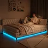 Cama tapizada UnboxG de 140x200 cm con iluminación LED y Vista previa de la imagen del producto 2