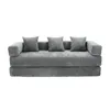 A gray sofa with three pillows on a white background. Produktbild-Vorschau