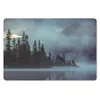 MuchoWow® Schreibtischunterlage Wald - Wasser - Nebel 60x40 Produktbild-Vorschau 1