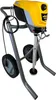 A yellow and gray airless paint sprayer on a stand with wheels. Náhľad obrázku produktu