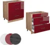 Küchenunterschrank Vicco Fame-Line Bordeaux Hochglanz 80 cm Produktbild-Vorschau 7