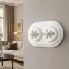 Interrupteur encastré porcelaine Retro Rotary, double, Voir les images du produit 6