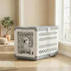 Faltbare Hundetransportbox 71x46x53cm Weiß Grau Acryl Produktbild-Vorschau 6