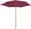vidaXL Slnečník s dreveným stožiarom 270 cm Bordeaux Red Náhľad obrázku produktu 1