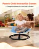 A mother and child are playing on a blue sensory spinner chair in a brightly lit room. Náhľad obrázku produktu
