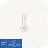 A white square device with a thermometer icon and a 'Works with SMART HOME' badge. Voir les images du produit