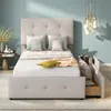 ProximaX Einzelbett 90x200 cm mit 2 Schubladen – Samtstoff Produktbild-Vorschau 2
