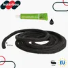 A product shot of a black rope and a tube of adhesive, with branding and measurement indicators. Podgląd zdjęcia produktu