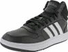 A studio shot of a black Adidas Hoops 3.0 Mid Classic Vintage sneaker against a white background. Produktbild-Vorschau